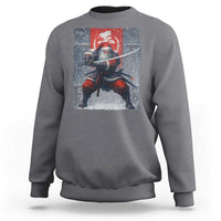 Christmas Samurai Santa Sweatshirt Japanese Xmas Warrior Sword Katana - Wonder Print Shop