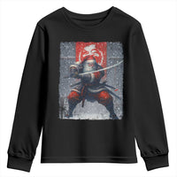 Christmas Samurai Santa Youth Sweatshirt Japanese Xmas Warrior Sword Katana - Wonder Print Shop