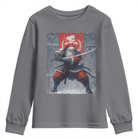 Christmas Samurai Santa Youth Sweatshirt Japanese Xmas Warrior Sword Katana - Wonder Print Shop