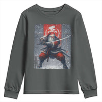 Christmas Samurai Santa Youth Sweatshirt Japanese Xmas Warrior Sword Katana - Wonder Print Shop