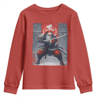 Christmas Samurai Santa Youth Sweatshirt Japanese Xmas Warrior Sword Katana - Wonder Print Shop