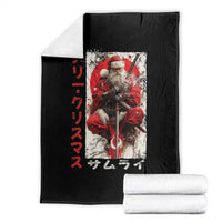 Christmas Samurai Santa Throw Blanket Japanese Xmas Warrior Ukiyo-e Art - Wonder Print Shop