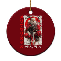 Christmas Samurai Santa Ceramic Ornament Japanese Xmas Warrior Ukiyo-e Art - Wonder Print Shop