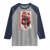 Christmas Samurai Santa Raglan Shirt Japanese Xmas Warrior Ukiyo-e Art - Wonder Print Shop