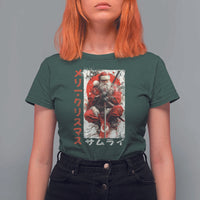 Christmas Samurai Santa T Shirt For Women Japanese Xmas Warrior Ukiyo-e Art - Wonder Print Shop