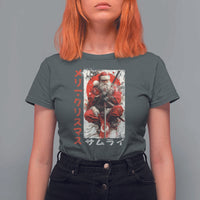 Christmas Samurai Santa T Shirt For Women Japanese Xmas Warrior Ukiyo-e Art - Wonder Print Shop