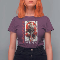 Christmas Samurai Santa T Shirt For Women Japanese Xmas Warrior Ukiyo-e Art - Wonder Print Shop