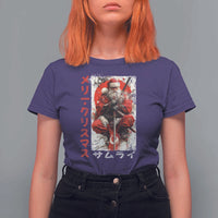 Christmas Samurai Santa T Shirt For Women Japanese Xmas Warrior Ukiyo-e Art - Wonder Print Shop