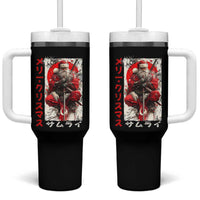 Christmas Samurai Santa Tumbler With Handle Japanese Xmas Warrior Ukiyo-e Art - Wonder Print Shop