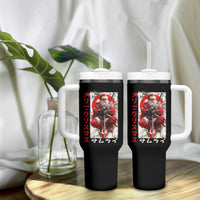Christmas Samurai Santa Tumbler With Handle Japanese Xmas Warrior Ukiyo-e Art - Wonder Print Shop