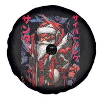 Christmas Cyberpunk Santa Spare Tire Cover Japanese Xmas Techwear Manga Anime - Wonder Print Shop