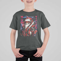 Christmas Cyberpunk Santa T Shirt For Kid Japanese Xmas Techwear Manga Anime - Wonder Print Shop