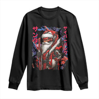 Christmas Cyberpunk Santa Long Sleeve Shirt Japanese Xmas Techwear Manga Anime - Wonder Print Shop