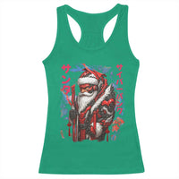 Christmas Cyberpunk Santa Racerback Tank Top Japanese Xmas Techwear Manga Anime - Wonder Print Shop