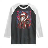 Christmas Cyberpunk Santa Raglan Shirt Japanese Xmas Techwear Manga Anime - Wonder Print Shop