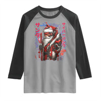 Christmas Cyberpunk Santa Raglan Shirt Japanese Xmas Techwear Manga Anime - Wonder Print Shop