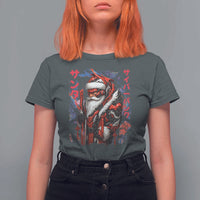 Christmas Cyberpunk Santa T Shirt For Women Japanese Xmas Techwear Manga Anime - Wonder Print Shop