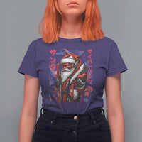 Christmas Cyberpunk Santa T Shirt For Women Japanese Xmas Techwear Manga Anime - Wonder Print Shop