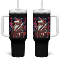 Christmas Cyberpunk Santa Tumbler With Handle Japanese Xmas Techwear Manga Anime - Wonder Print Shop