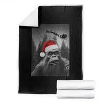 Funny Bigfoot Santas Sleigh Selfie Christmas Throw Blanket - Wonder Print Shop