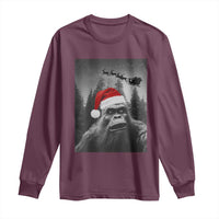 Funny Bigfoot Santas Sleigh Selfie Christmas Long Sleeve Shirt - Wonder Print Shop