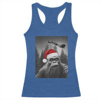 Funny Bigfoot Santas Sleigh Selfie Christmas Racerback Tank Top - Wonder Print Shop