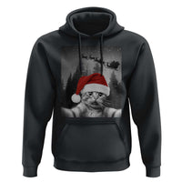 Funny Cat Selfie With Santas Sleigh Christmas Hoodie - Wonder Print Shop