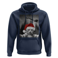 Funny Cat Selfie With Santas Sleigh Christmas Hoodie - Wonder Print Shop