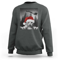 Funny Cat Selfie With Santas Sleigh Christmas Sweatshirt - Wonder Print Shop