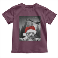 Funny Cat Selfie With Santas Sleigh Christmas Toddler T Shirt - Wonder Print Shop