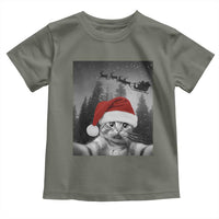 Funny Cat Selfie With Santas Sleigh Christmas Toddler T Shirt - Wonder Print Shop