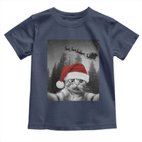 Funny Cat Selfie With Santas Sleigh Christmas Toddler T Shirt - Wonder Print Shop