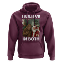 Funny Christmas Santa Bigfoot Hoodie I Believe In Both Xmas Holiday - Wonder Print Shop