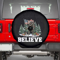Funny Believe Bigfoot Christmas Spare Tire Cover American Flag Sasquatch Holiday Gift - Wonder Print Shop
