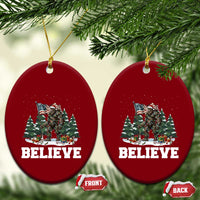 Funny Believe Bigfoot Christmas Ceramic Ornament American Flag Sasquatch Holiday Gift - Wonder Print Shop