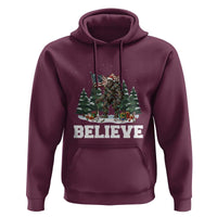 Funny Believe Bigfoot Christmas Hoodie American Flag Sasquatch Holiday Gift - Wonder Print Shop