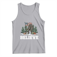 Funny Believe Bigfoot Christmas Tank Top American Flag Sasquatch Holiday Gift - Wonder Print Shop