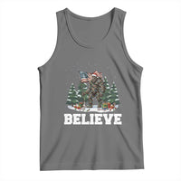Funny Believe Bigfoot Christmas Tank Top American Flag Sasquatch Holiday Gift - Wonder Print Shop