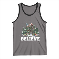 Funny Believe Bigfoot Christmas Tank Top American Flag Sasquatch Holiday Gift - Wonder Print Shop