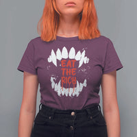 Eat The Rich T Shirt For Women Vamp Fangs Social Activist - Wonder Print Shop