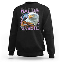 Funny Eagle Bald And Majestic Sweatshirt Vintage Eagle Thunder Storm - Wonder Print Shop