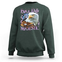 Funny Eagle Bald And Majestic Sweatshirt Vintage Eagle Thunder Storm - Wonder Print Shop