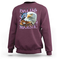 Funny Eagle Bald And Majestic Sweatshirt Vintage Eagle Thunder Storm - Wonder Print Shop