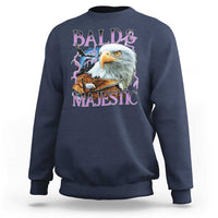 Funny Eagle Bald And Majestic Sweatshirt Vintage Eagle Thunder Storm - Wonder Print Shop