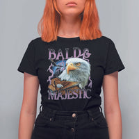 Funny Eagle Bald And Majestic T Shirt For Women Vintage Eagle Thunder Storm - Wonder Print Shop