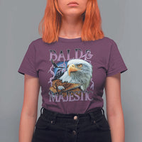 Funny Eagle Bald And Majestic T Shirt For Women Vintage Eagle Thunder Storm - Wonder Print Shop