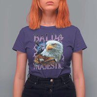 Funny Eagle Bald And Majestic T Shirt For Women Vintage Eagle Thunder Storm - Wonder Print Shop