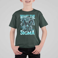 Funny What The Sigma T Shirt For Kid Alpha Wolf Oddly Specific Thunder Meme