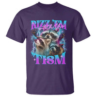 Funny Rizz Em With The Tism T Shirt Meme Autistic Racoon - Wonder Print Shop