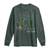 Personalized 100TH Day Of School Football Long Sleeve Shirt Custom Text I Tackled 100 Days Of School